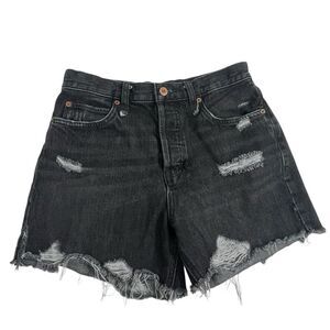 We the Free People Black Distressed‎ Jean Shorts Size 26 Denim